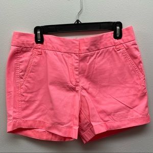 Bright coral chino shorts